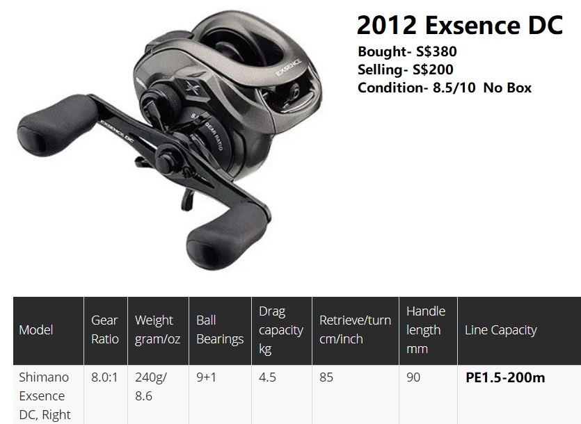 Shimano Exsence DC for sale