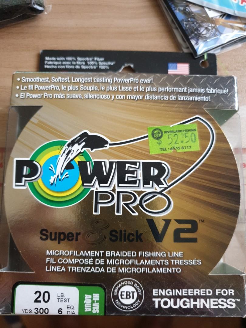 20 lbs Power pro Super 8 slick V2 braided fishing line