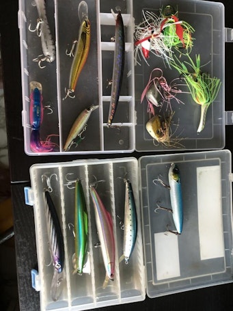 15 pc Assorted saltwater lures and jigs (w/ free tackle boxes!)